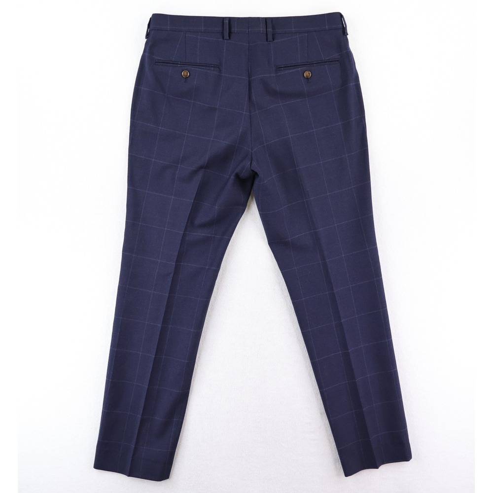 J. Crew Thompson Suit Size 36S Navy Blue Windowpane Check Wool Blend Preppy - Picture 12 of 15